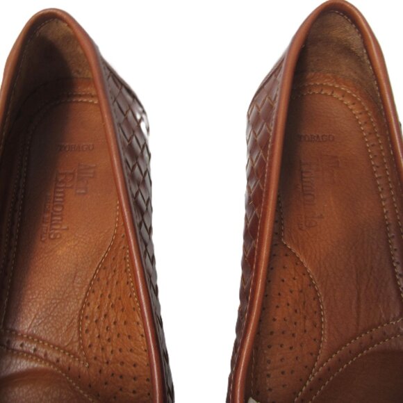 Allen Edmonds EUC Mens Size 12 M Made Italy Brown Leather Woven Tassel Loafers main image 6